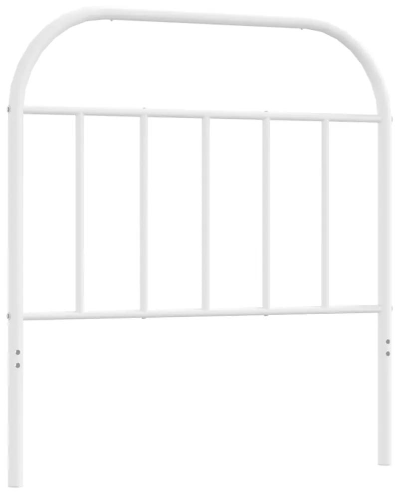 353711 vidaXL Tăblie de pat metalică, alb, 80 cm
