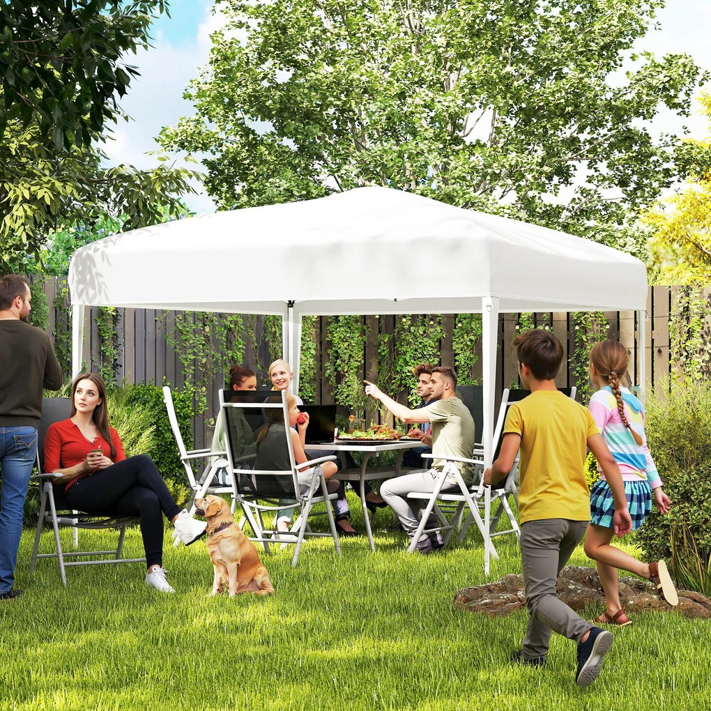 Gazebo Pliabil pentru Grădină Outsunny - Alb, 2.95x2.95m, cu Accesorii Includ | Aosom Romania