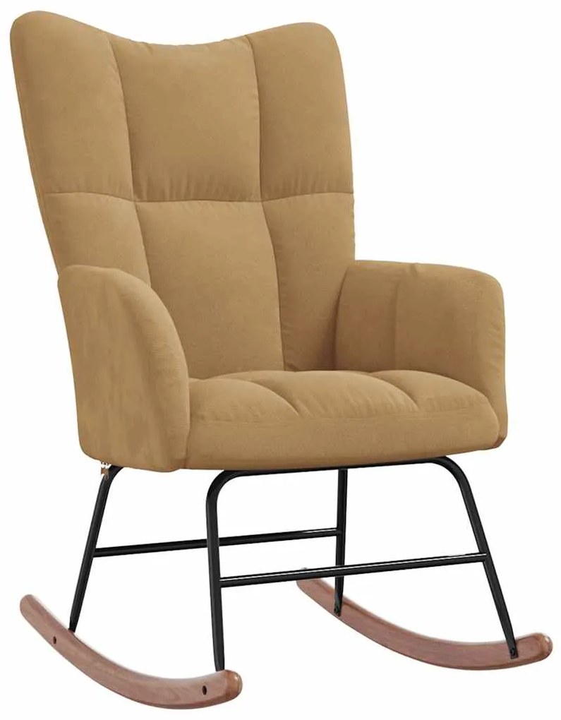 328147 vidaXL Scaun balansoar, maro, catifea