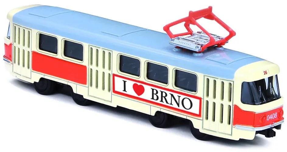 Tramvai unic din metalic Tatra T3, 16cm - cu tragere, Brno