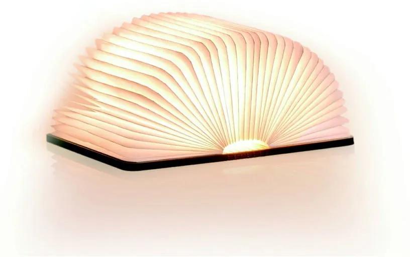 Veioză din lemn de nuc, cu LED Gingko Standard Book, maro închis