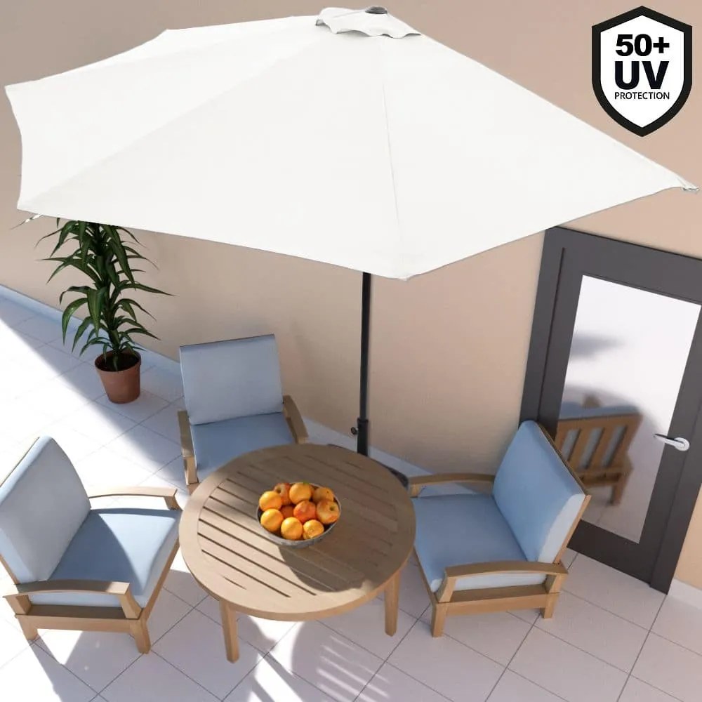 Deuba Umbrelă de soare semicirculară de grădină - crem