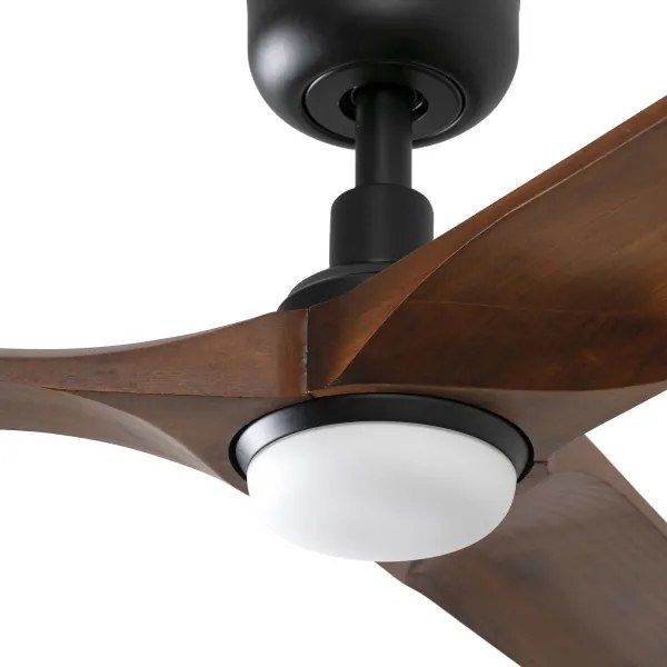 FARO 33809WT1S-LED HEYWOOD L – ventilator cu lumină LED dimabilă, 10W/230V, CCT, Ø132 cm, finisaj lemn/negru, WT+DO
