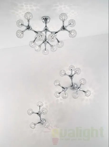 Aplica de perete moderna, finisaj cromat, NODI CRYSTAL PL5 098043