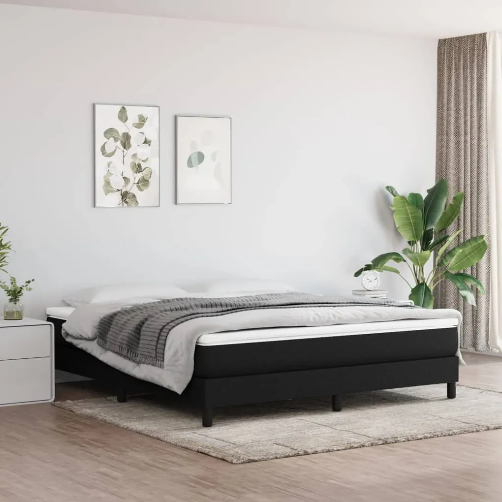 347816 vidaXL Saltea de pat cu arcuri, negru, 160x200x20 cm, textil