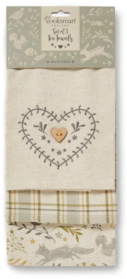 Prosoape de vase 3 buc. din bumbac 45x65 cm Woodland – Cooksmart ®
