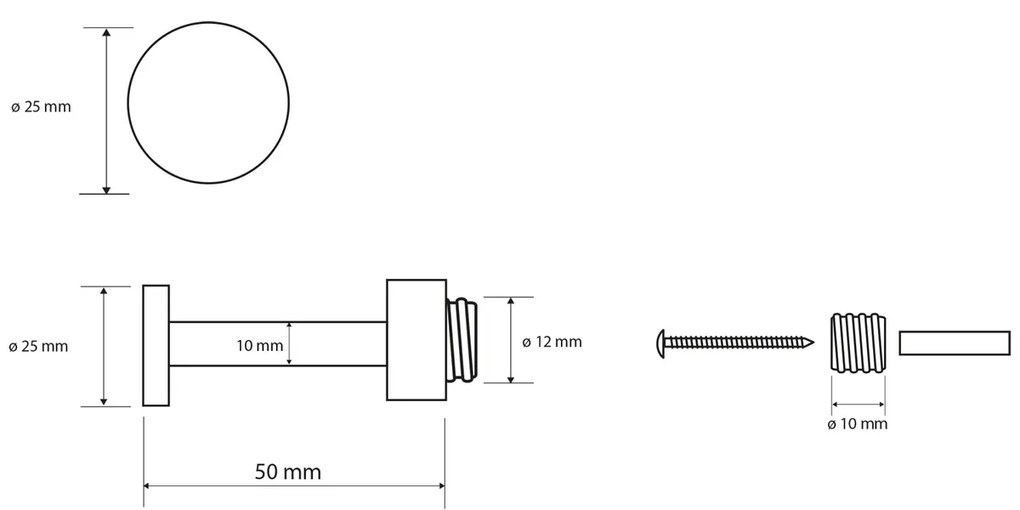 Cârlig drept 5 cm Sapho XR218 X-Round , crom