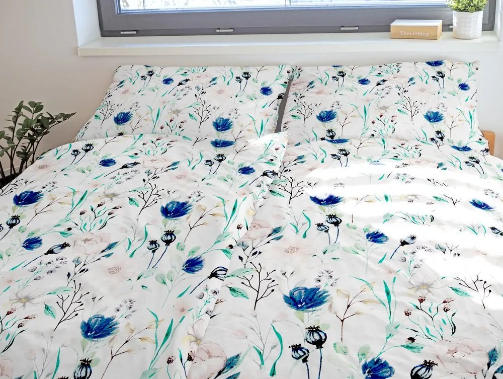 Lenjerie de pat din bumbac PĂJIȘTE ÎNFLORITĂ