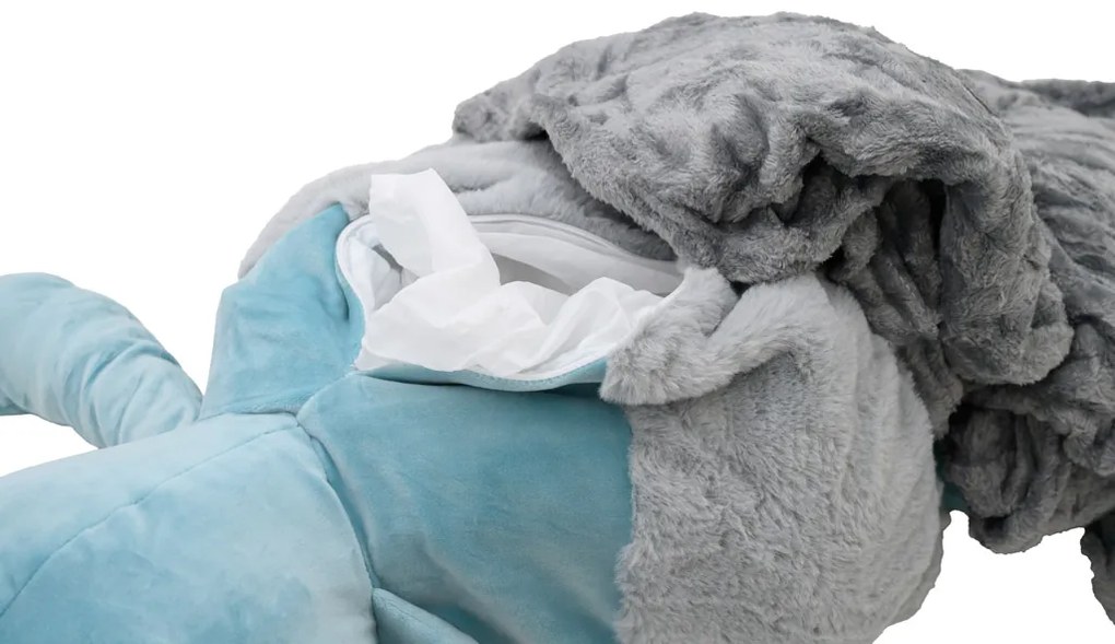 URSULETUL BOB de plus cu paturica cocolino in interior, albastru