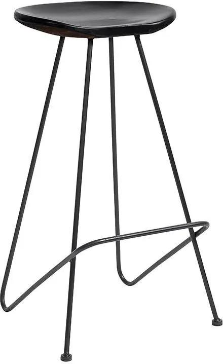 Scaun de Bar din Lemn - Lemn Negru Inaltime (73 cm) x Latime (43 cm) x Lungime (40 cm)