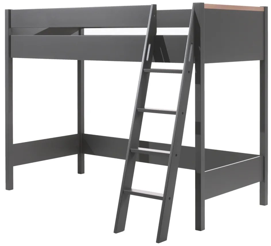 Pat copii LOFT LONDON 90 X 200 CM ANTRACIT