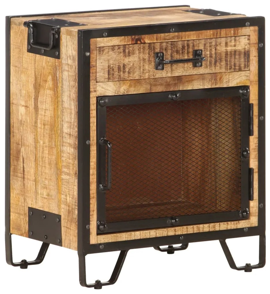 vidaXL Noptieră, 43 x 30 x 51 cm, lemn masiv de mango nefinisat