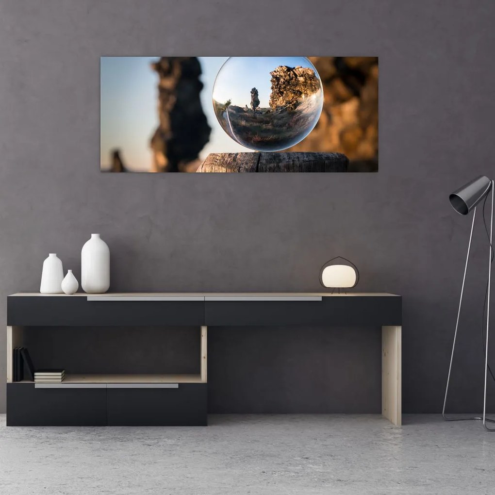 Tablou cu lupa și peisaj (120x50 cm)