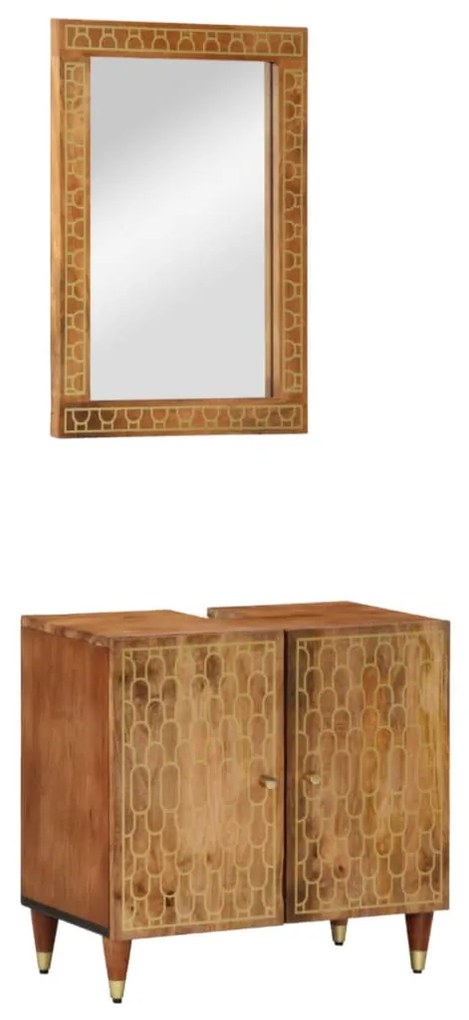 vidaXL Set mobilier de baie, 2 piese, lemn masiv de mango