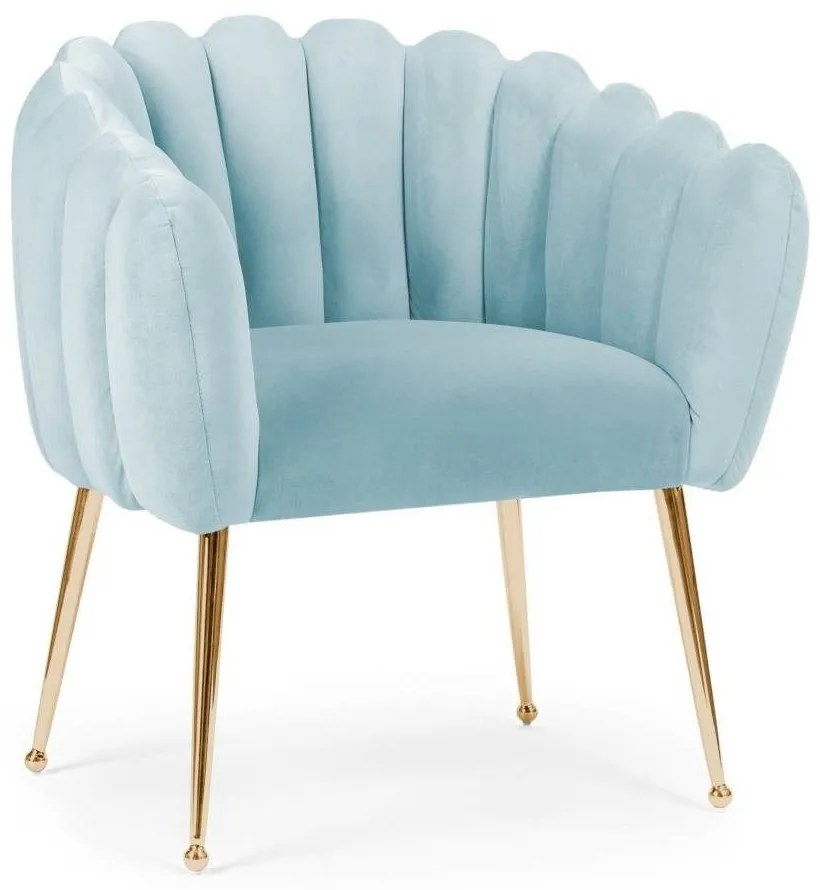 Scaun Lili albastru deschis/gold – H81 cm