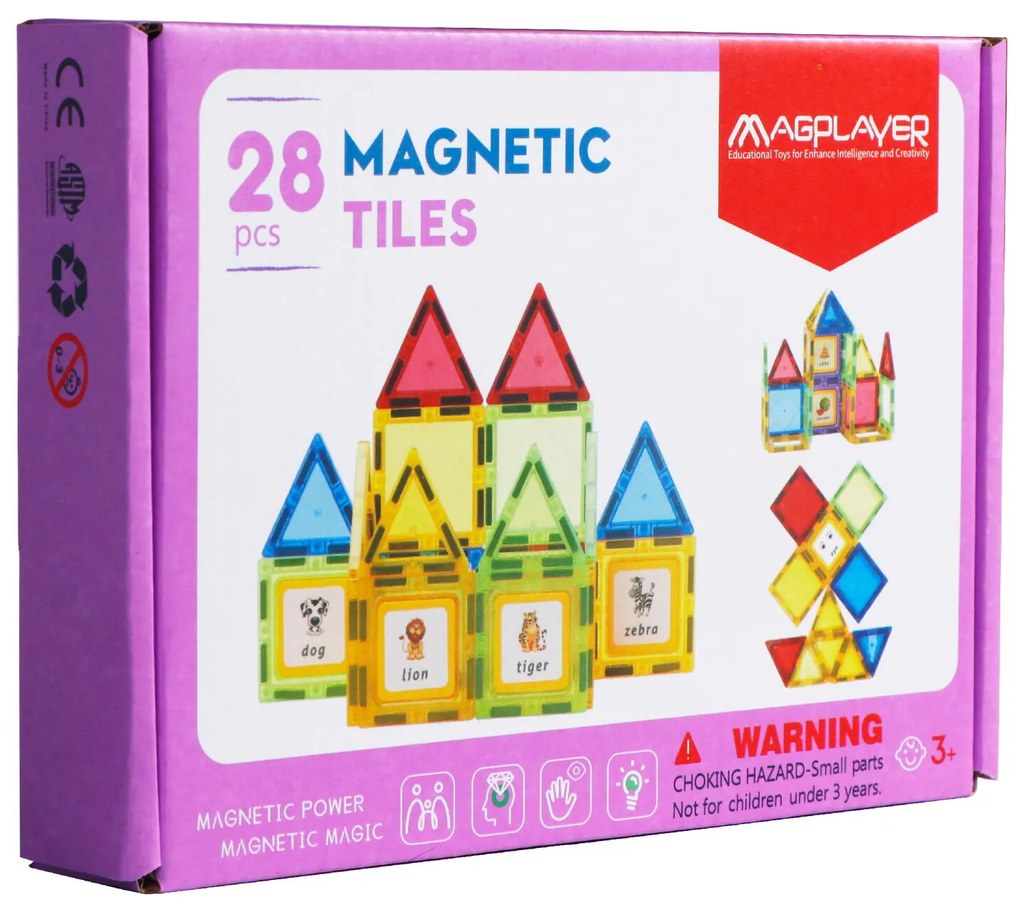 SET DE CONSTRUCTIE MAGNETIC 3D - 28 PIESE - MAGPLAYER (MPL2-28)