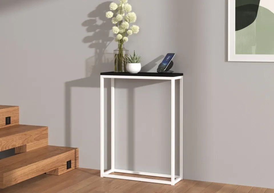 Consolă hol, 60x20x80 cm, LUCAS, ADRK Furniture (Culoare: Negru / Negru)