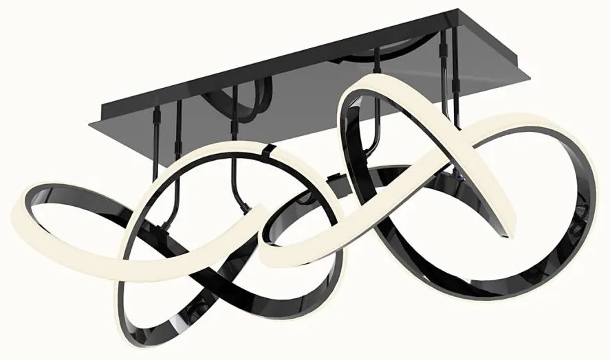 Wofi 9134-205 - Lustr LED INDIGO 64W stmívatelný, černá/chrom