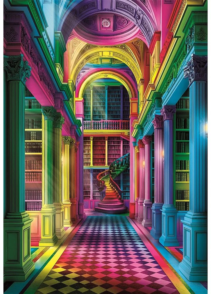 Colorat Colorboom bibliotecă puzzle Compact 1000 de piese Clementoni