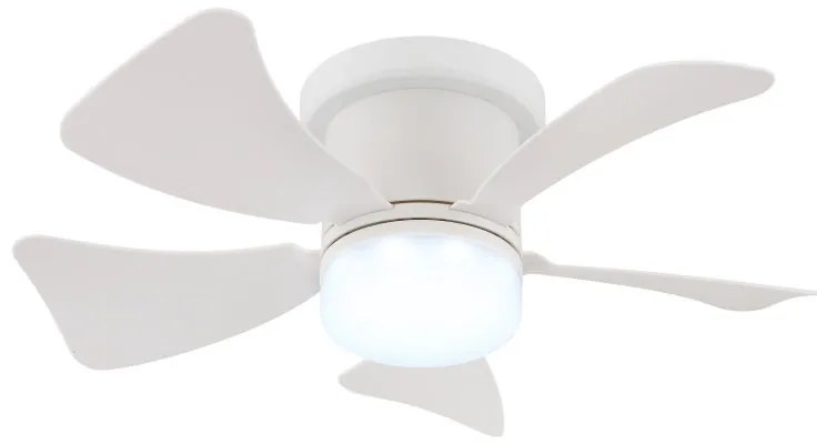 Lustra LED cu ventilator si telecomanda HINES alb 40cm, 03609W GL