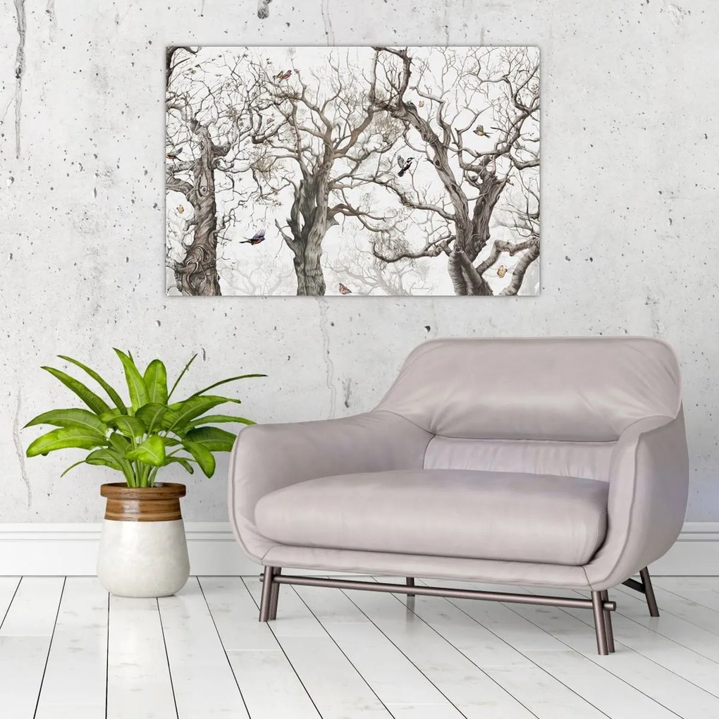 Tablou - Model de pădure, desen (90x60 cm)