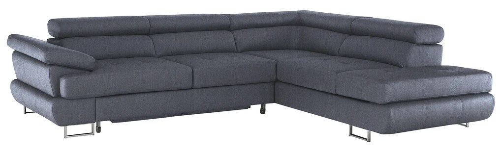 Set canapea cu spaţiu de depozitare, gri, dreapta, BUTON R