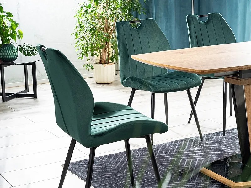 Scaun de sufragerie Althea (verde + Negru). 1049875