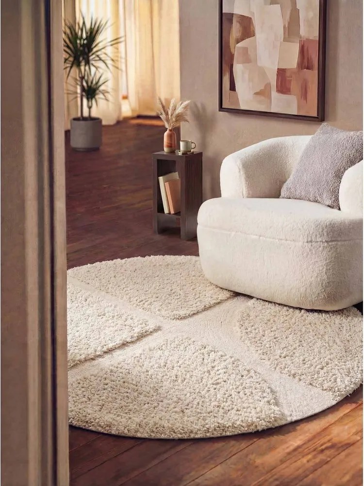 Covor crem țesut manual rotund ø 200 cm Lambeth Jasper – Ted Baker