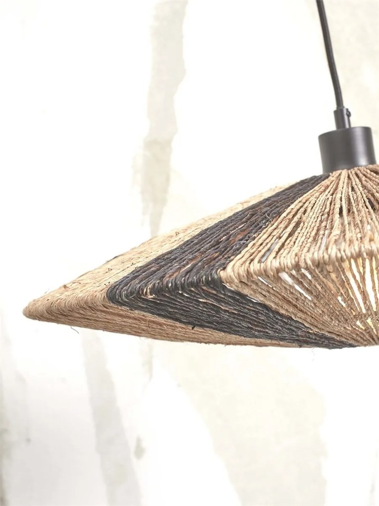 Lustra/Pendul eco din iuta Iguazu S disc 40cm, bl/nat