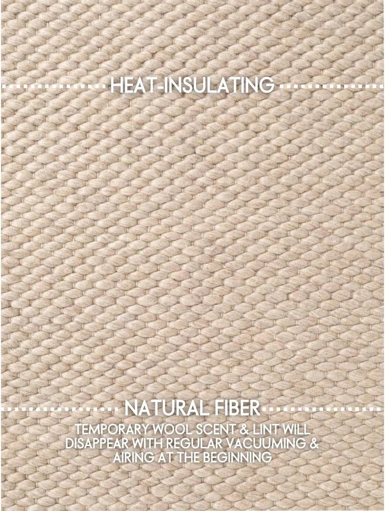 Covor bej țesut manual din lână 140x200 cm Lyon Beans – Elle Decoration