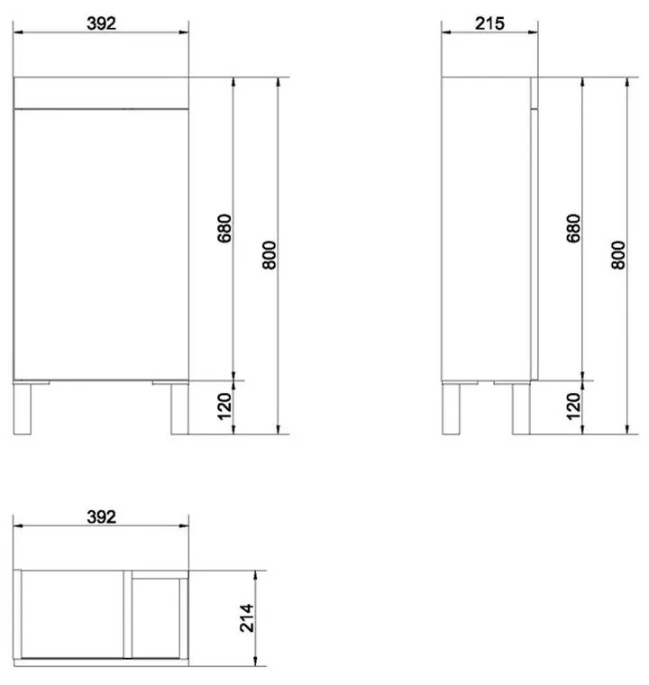 Set mobilier baie suspendat cu lavoar inclus Cersanit, alb