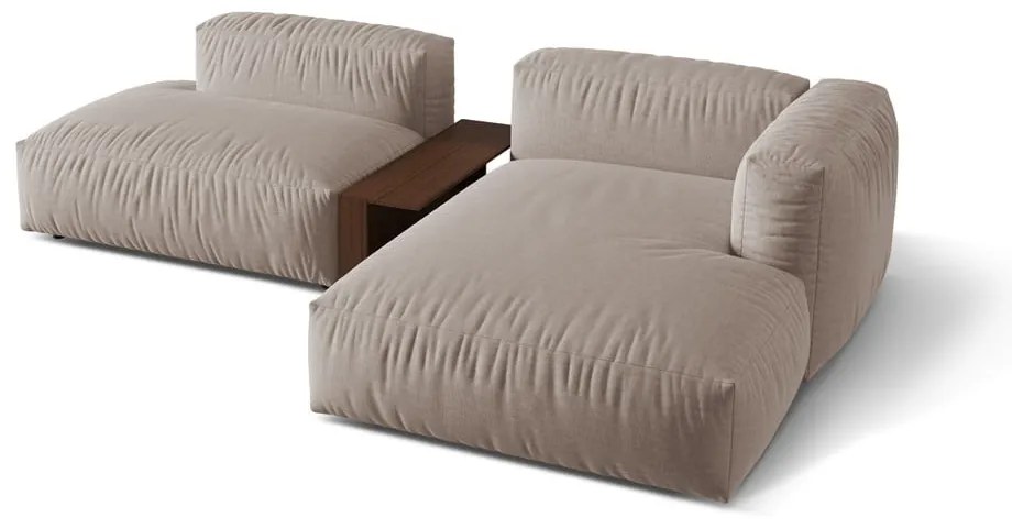 Colțar modular bej (cu colț pe partea dreaptă) Martina – Micadoni Home