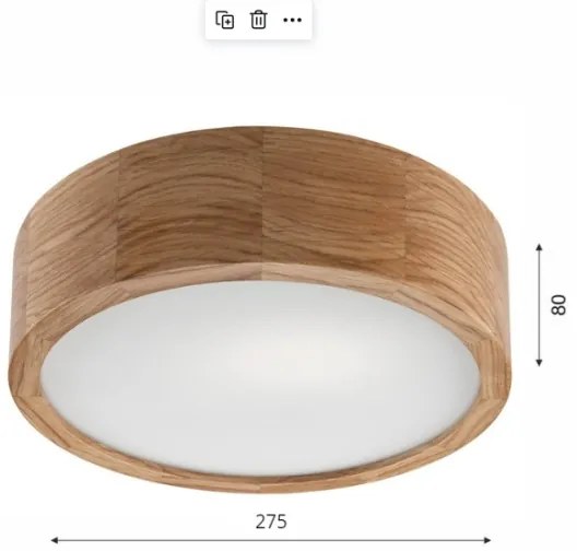 Plafonieră LED Brilagi CARVALHO 1xE27/60W/230V stejar d. 27,5 cm