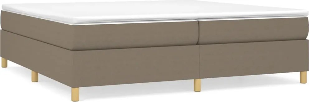 vidaXL Cadru de pat cu arcuri, gri taupe, 200x200 cm, textil