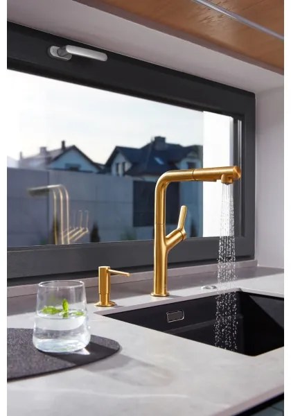 Baterie de chiuvetă cu cap de duș extractibil KFA Armatura 6623-220-31 DUERO DESIGN auriu