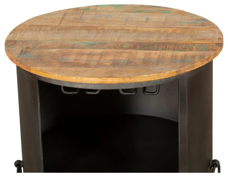 Dulap vinotecă negru din metal număr sticle 9, 60x85 cm Luni – Interia Home &amp; Living