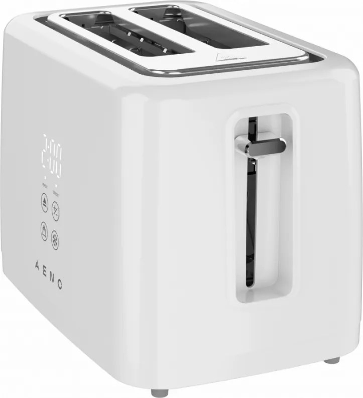 Prăjitor de pâine AENO ATS0002W, 930 W, 7 trepte, comandă tactilă, temporizator invers, protecție împotriva blocării, silențios, alb