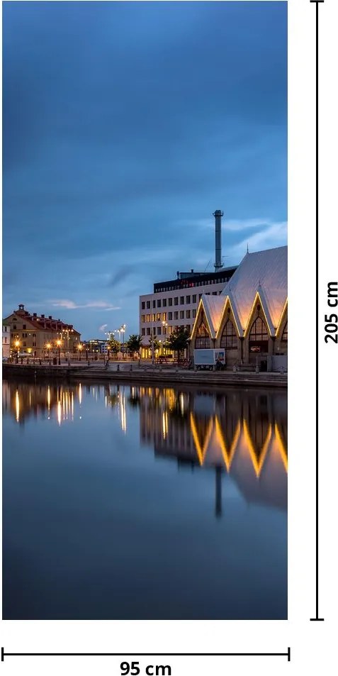 Fototapet pentru ușă - Canal de apă - Göteborg (95x205cm)