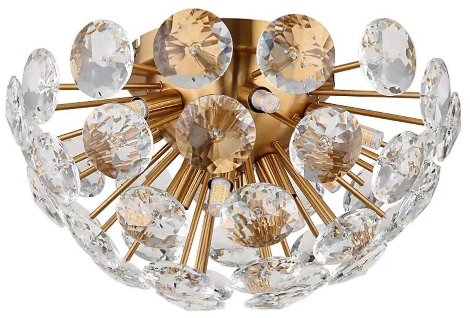 Plafonieră Globo 16047D VIRINA 10xG9/7W/230V auriu d. 39 cm