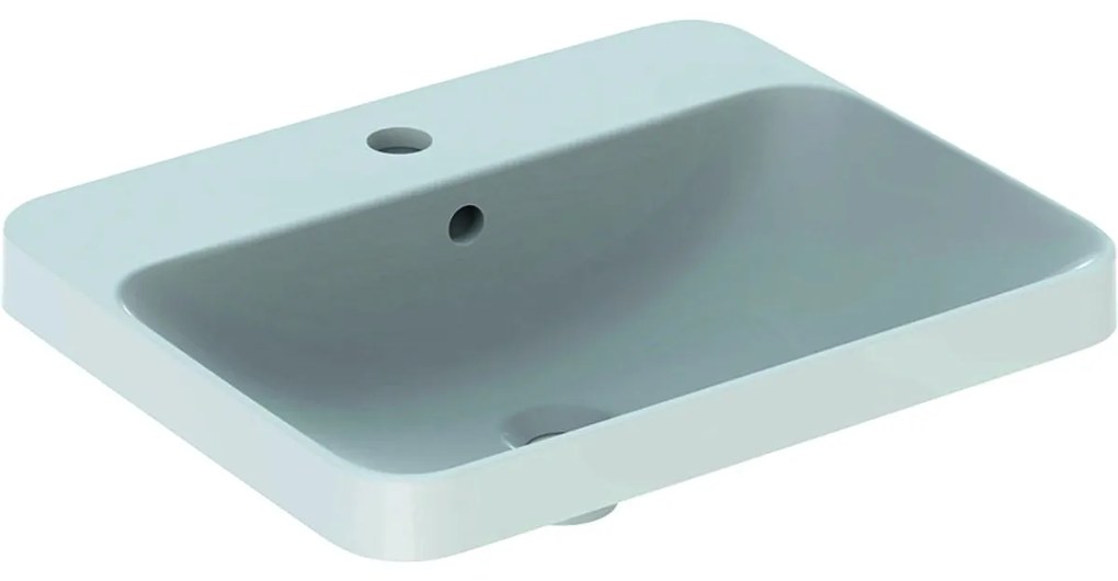 Lavoar baie incastrat alb 55 cm, dreptunghiular, cu orificiu baterie, Geberit VariForm Cu orificiu
