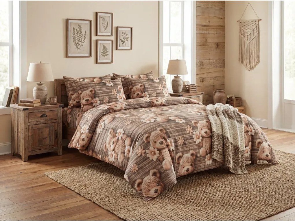 Lenjerie de pat din microfibra SPRING BEAR maro Dimensiune lenjerie de pat: 70 x 80 cm | 140 x 200 cm