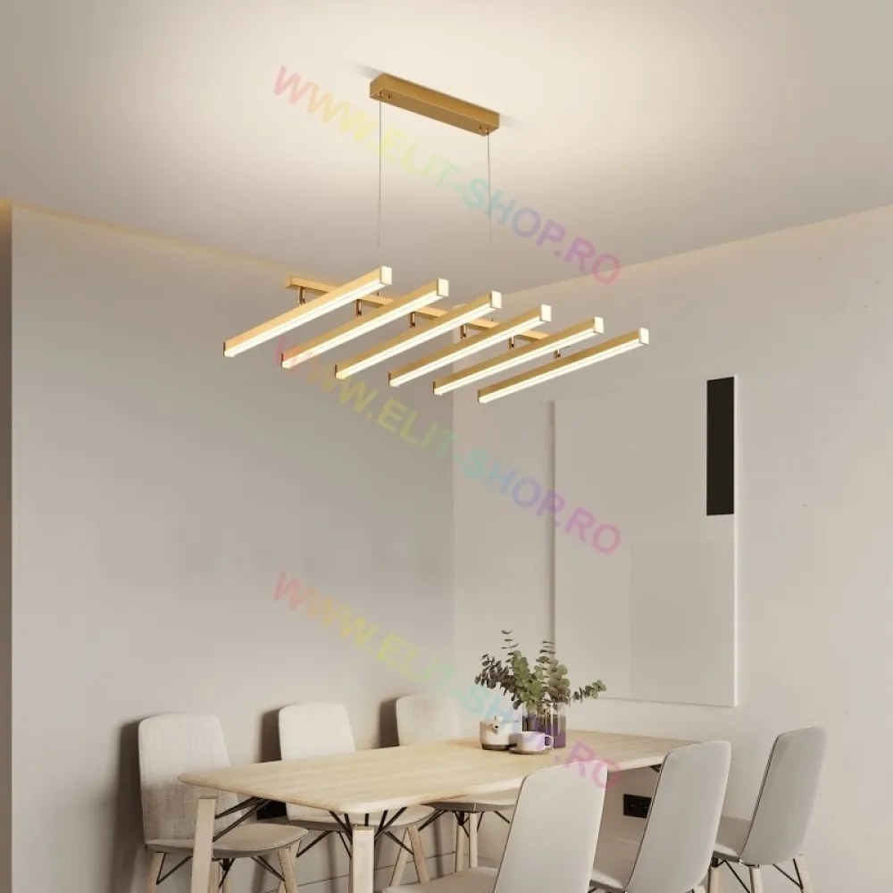 Lustra LED Cu Telecomanda, Elit's Esn1798-6-GD, 144W, GOLD