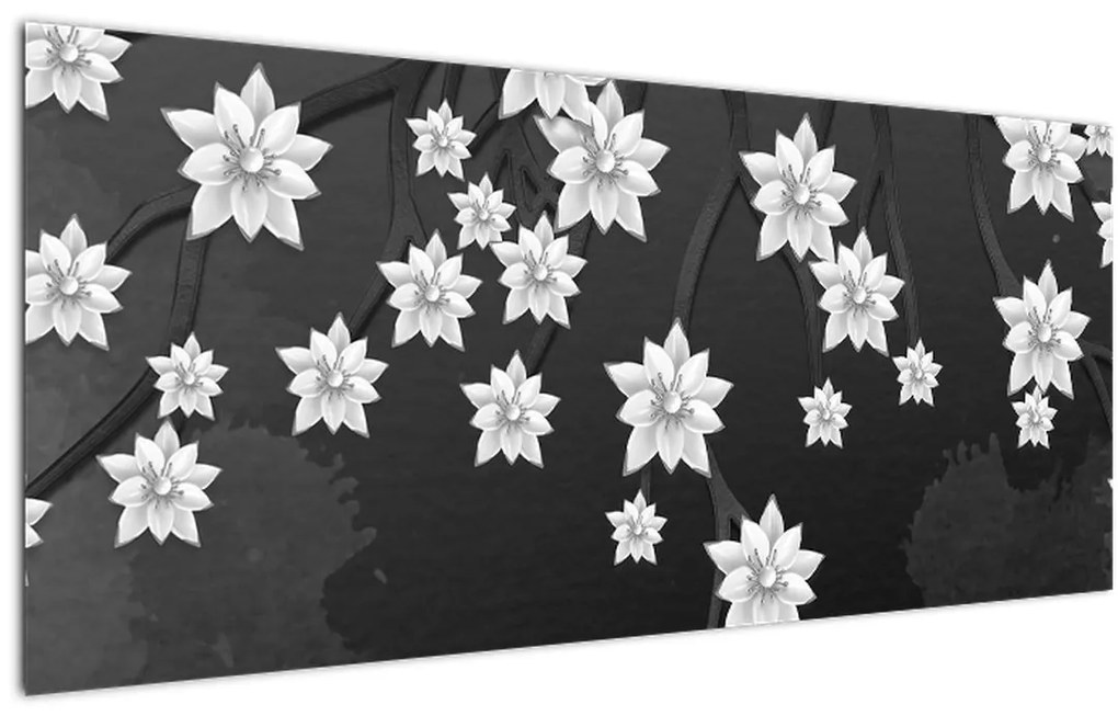 Tablou - Flori pe ramuri (120x50 cm)