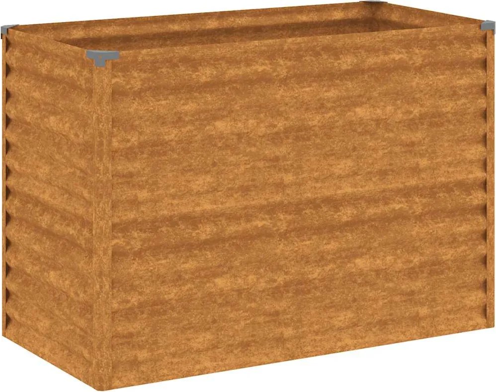 vidaXL Pat de grădină înălțat 100x50x69 cm, oțel corten