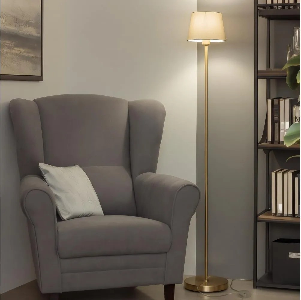 Brilagi - Lampă de podea LED CERIA 1xE27/20W/230V Ø 20,5 cm alb/auriu