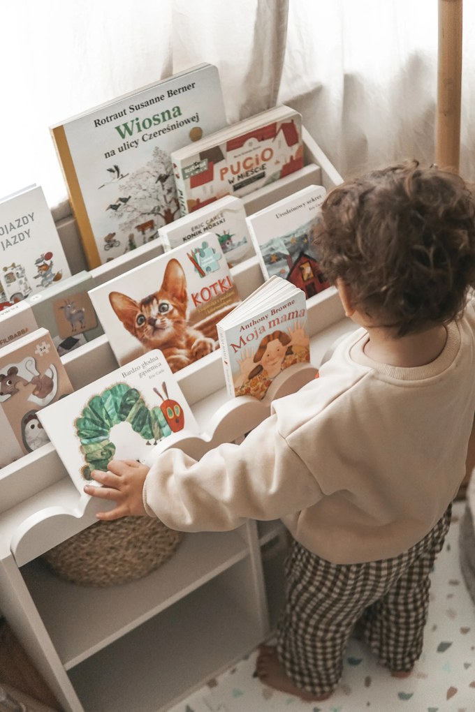 Biblioteca pentru copii BOOK NOOK LATTE 71x76 cm, crem