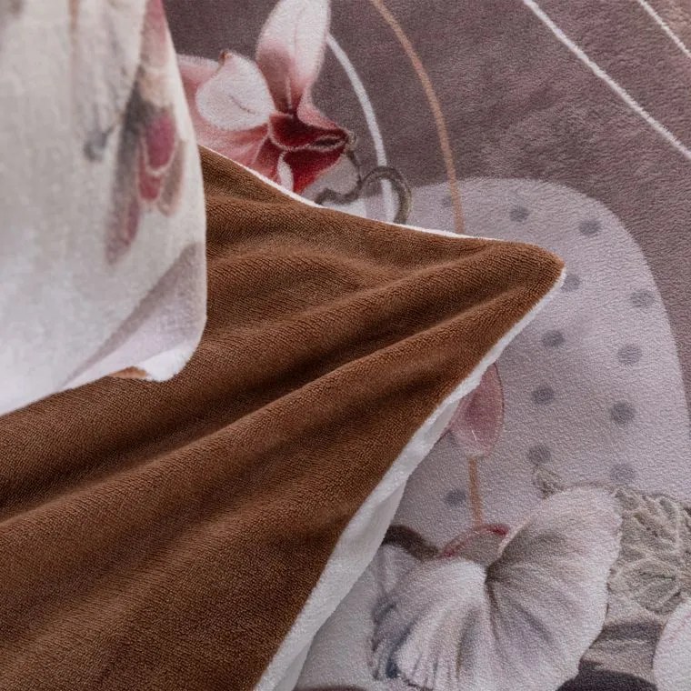 decoDoma Lenjerie de pat din micropluș ELEGANȚĂ DE MAGNOLIE