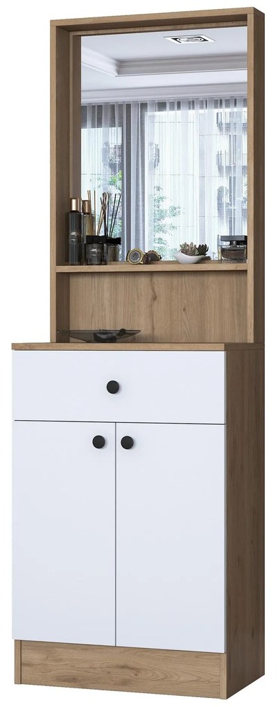 Mobilier hol Pixie 6 (nuc + alb) (cu oglindă). 1102445
