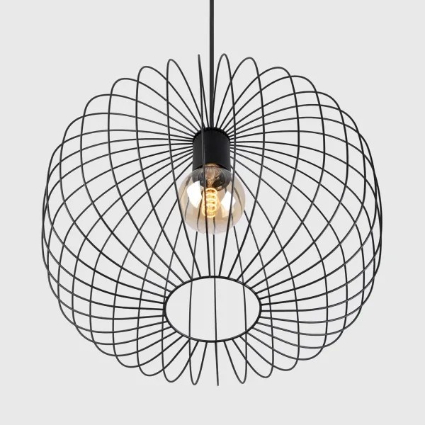 Lustră suspendată pe cablu OVELLA 1xE27/15W/230V Ø 46 cm negru