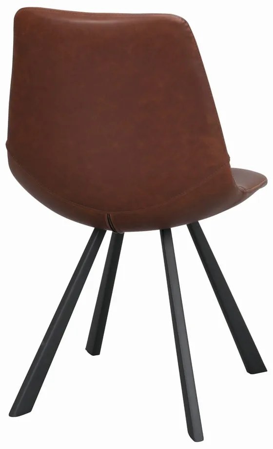 Scaun de dining cu picioare negre Rowico Alpha, maro